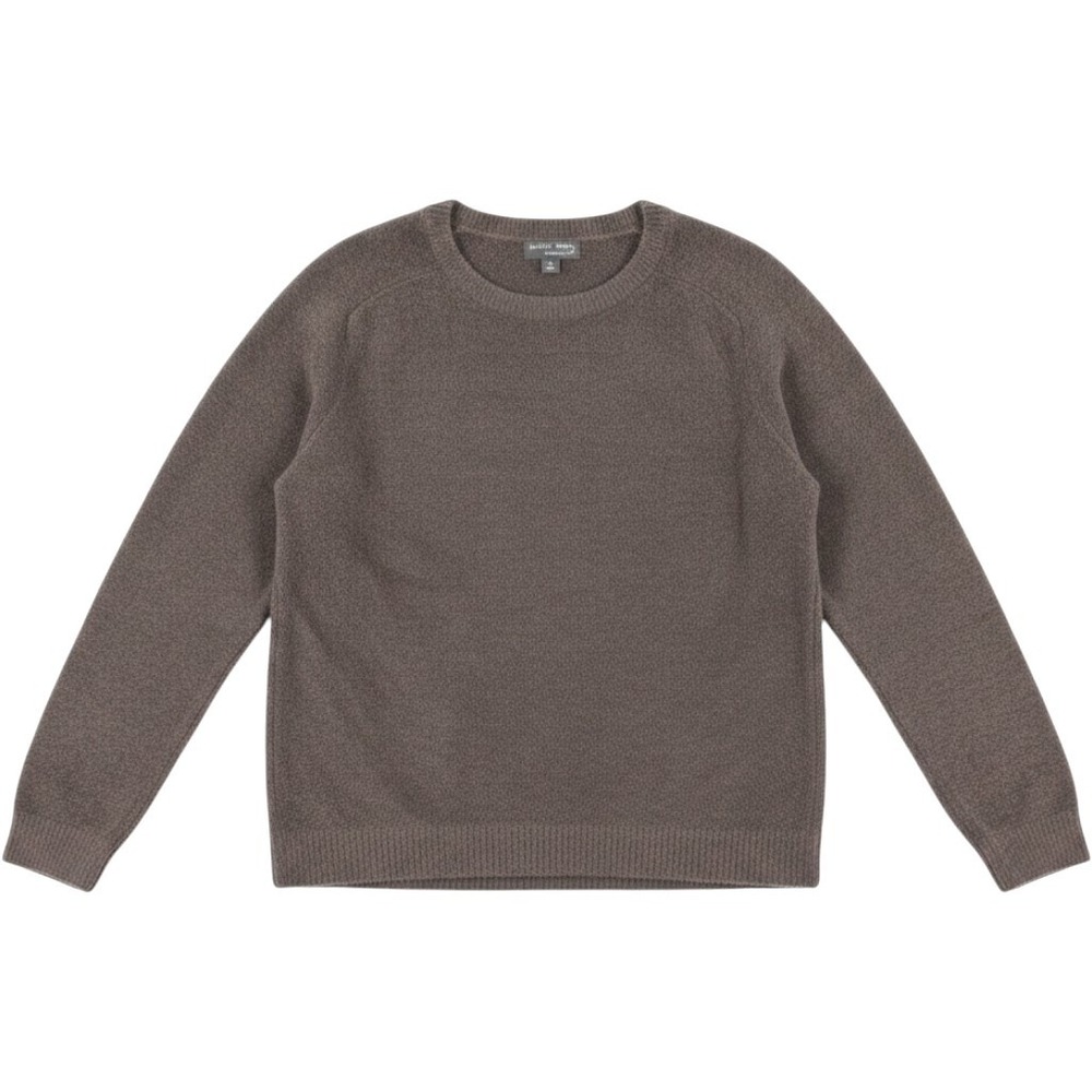 Barefoot Dreams Cozy Chic Lite Crewneck Sweater S Dark Brown Minimalist EUC
